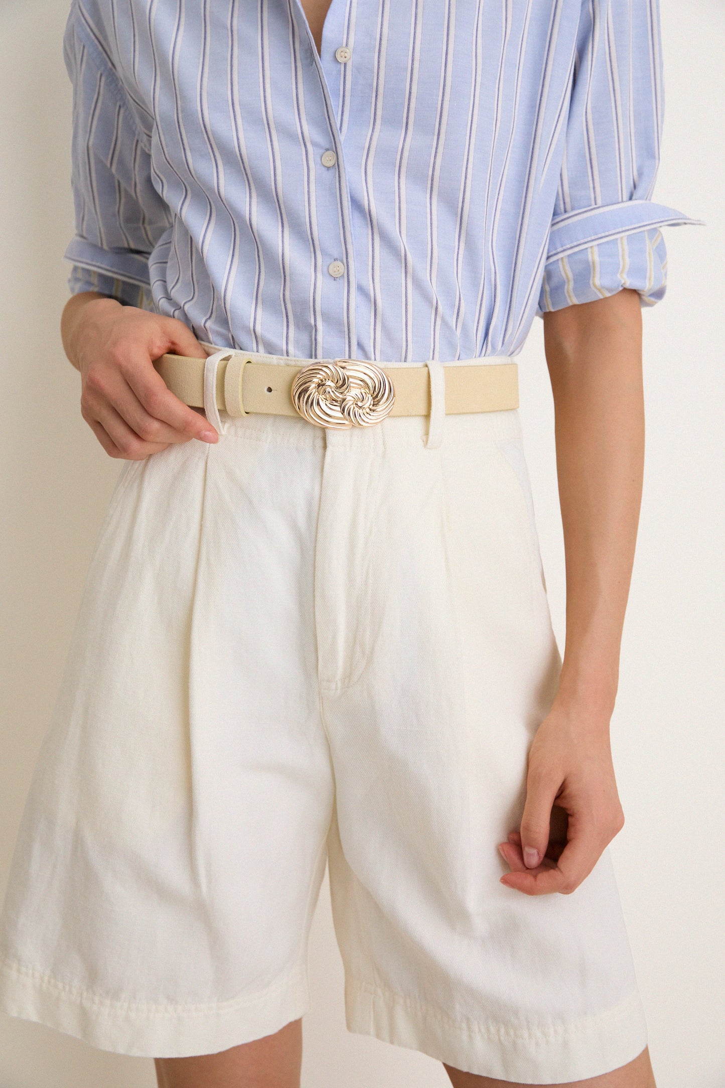 Butter Yellow Nautilus Buckle Belt