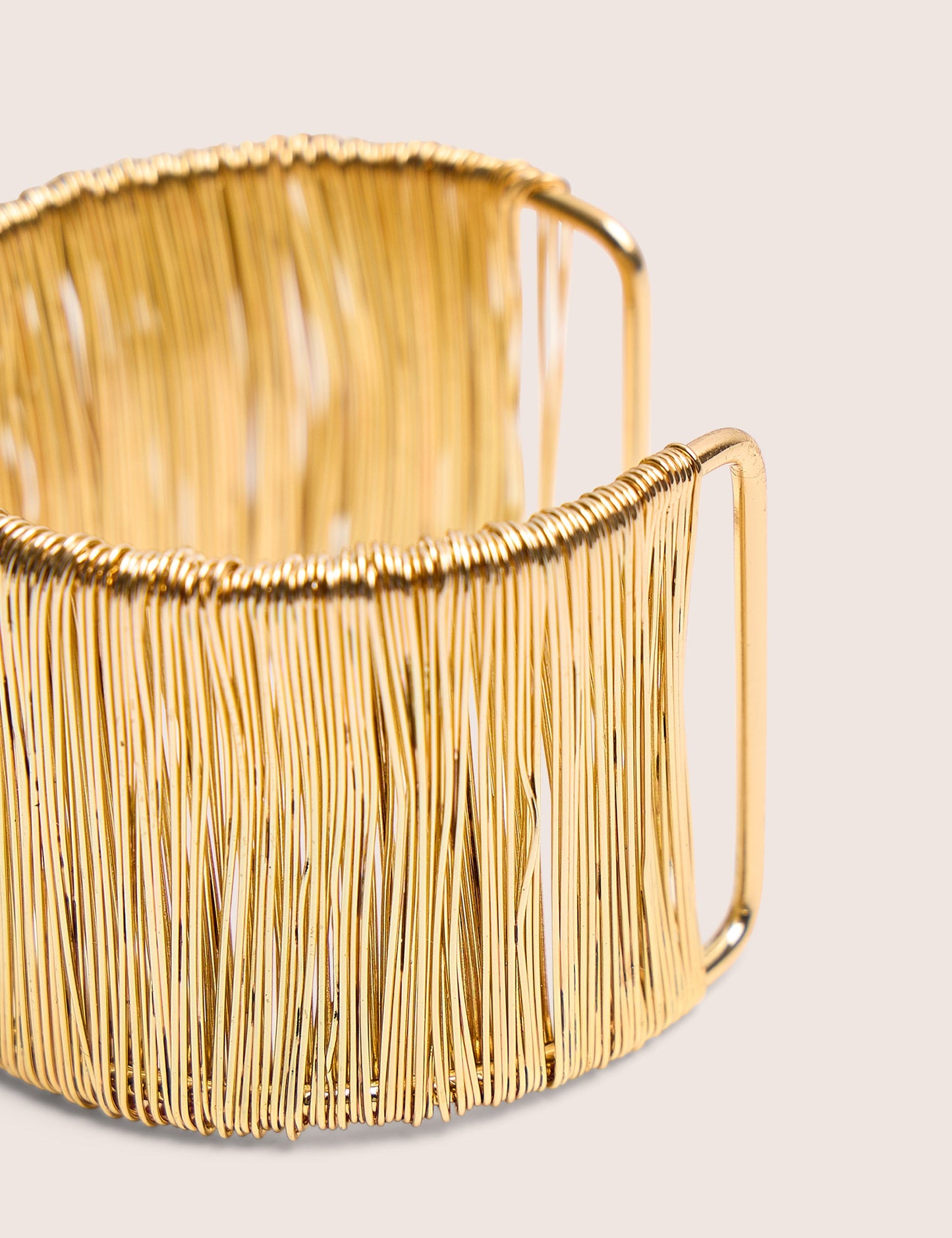 Wire Detail Open Cuff Bracelet Gold