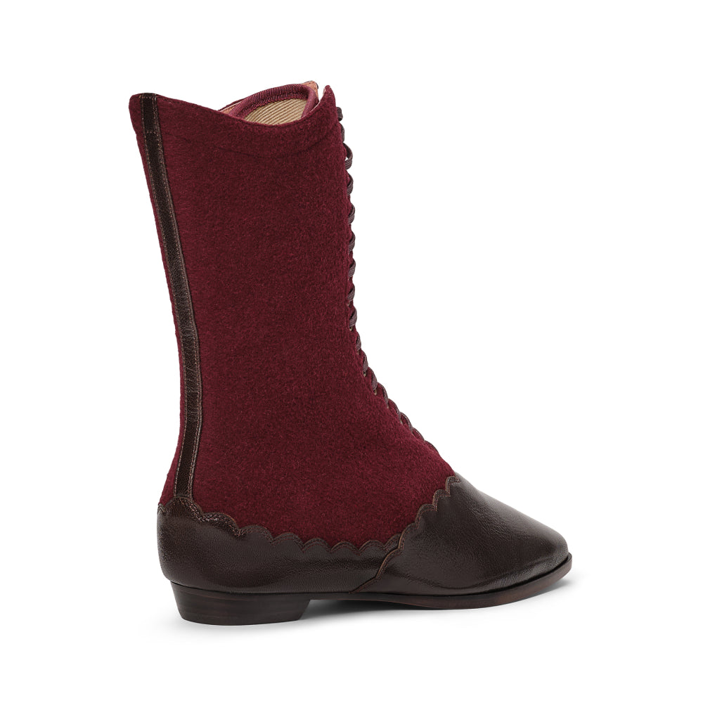 PRE-ORDER Balmoral Boots Wide (Espresso/Burgundy)