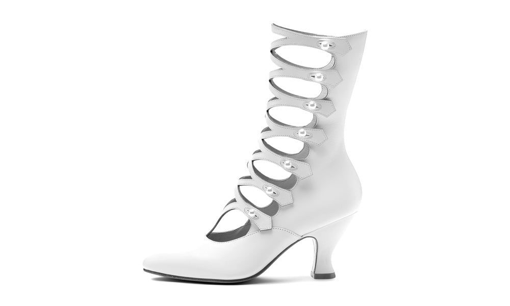 Cleo Edwardian Boots Wide (Ivory)