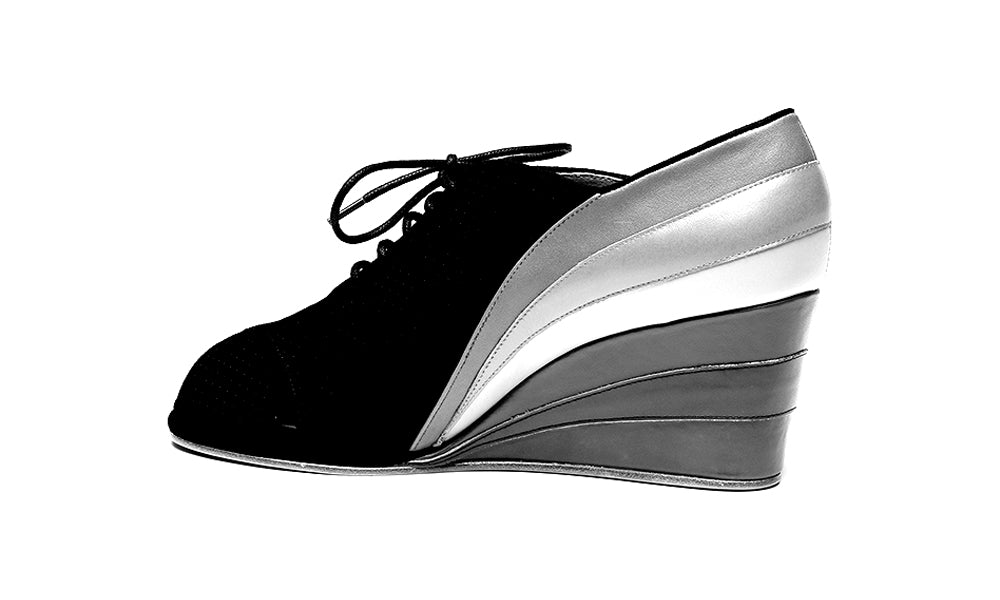 Esme 1930s Wedges Pride Edition (Black/Rainbow)