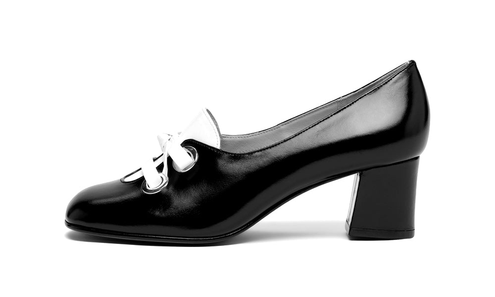 Pattie 1960s Shoes Wide (Black/White)