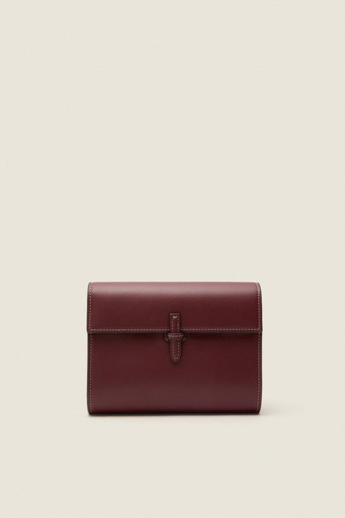Burgundy Small Soft Napa Clutch