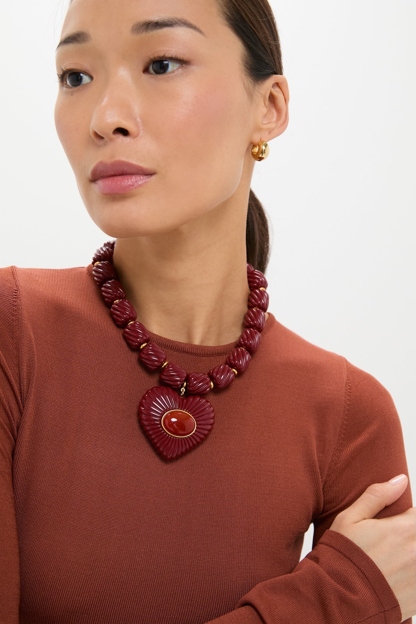 Burgundy Lira Necklace