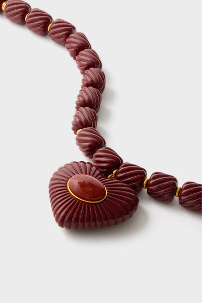 Burgundy Lira Necklace