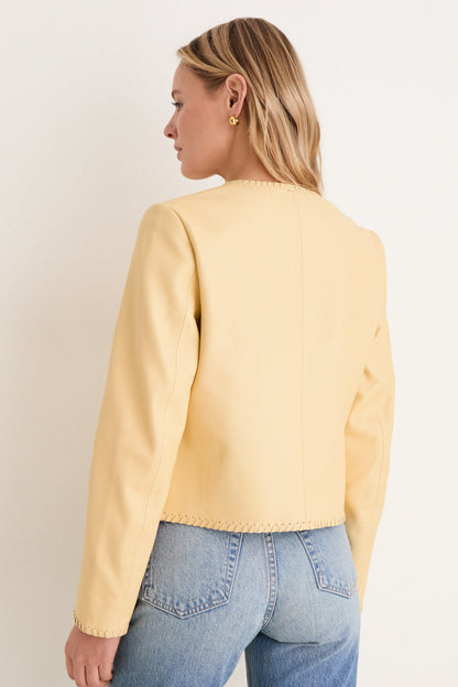 Butter Yellow Leather Rue Lady Jacket