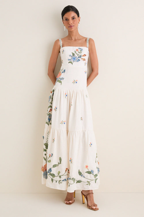 Brisa Embroidered Lima Maxi Dress