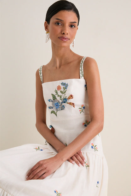 Brisa Embroidered Lima Maxi Dress