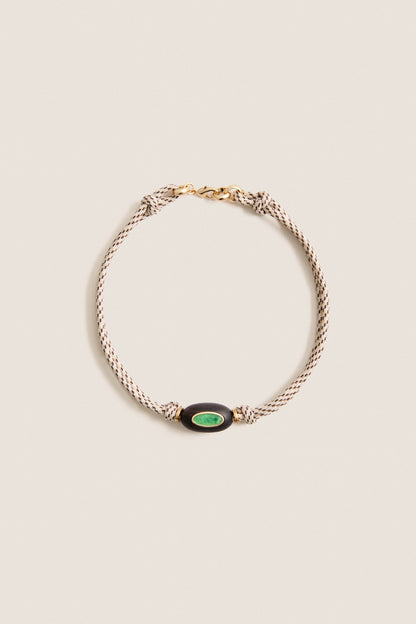 Brown and Off White Driftwood Collar Necklace
