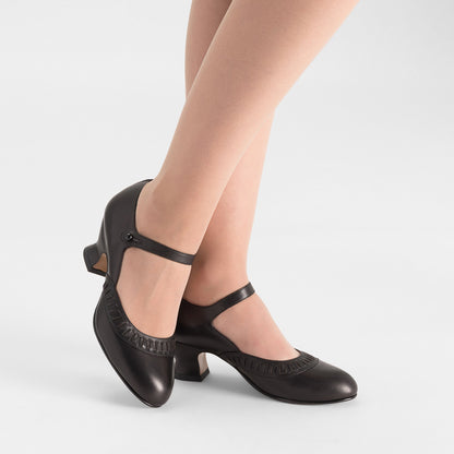 Marjorie 1920s Shoes (Black)