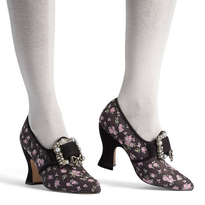 Adelaide Latchet Shoes (Charcoal/Pink)