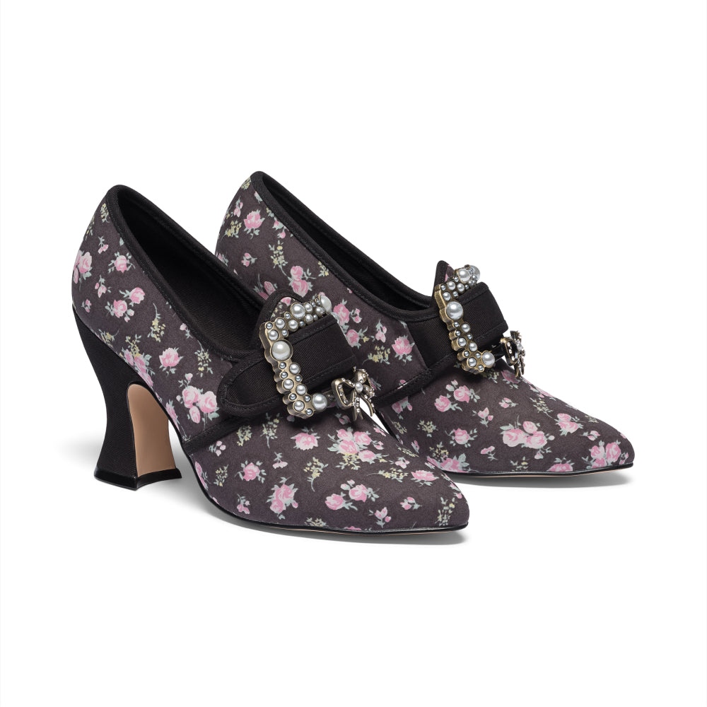 Adelaide Latchet Shoes (Charcoal/Pink)