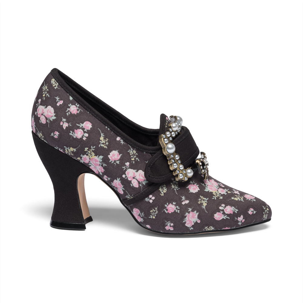 Adelaide Latchet Shoes (Charcoal/Pink)