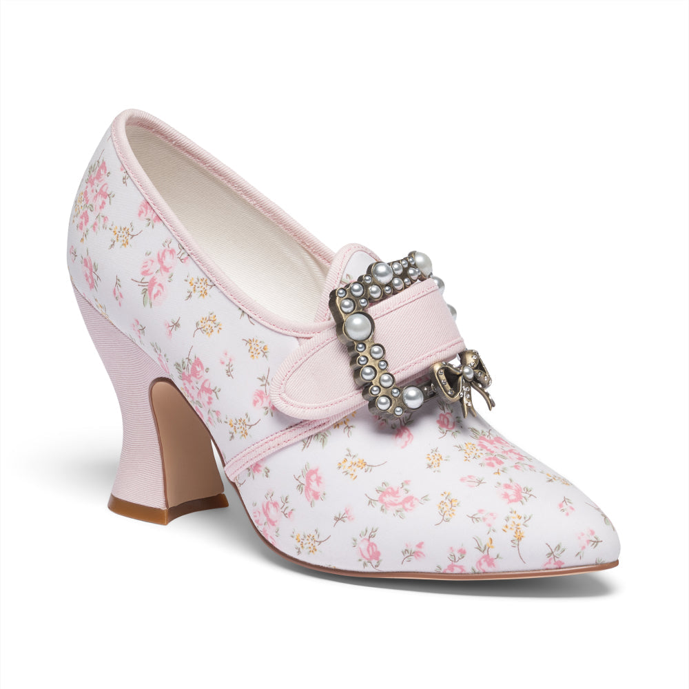 Adelaide Latchet Shoes (Ivory/Pink)