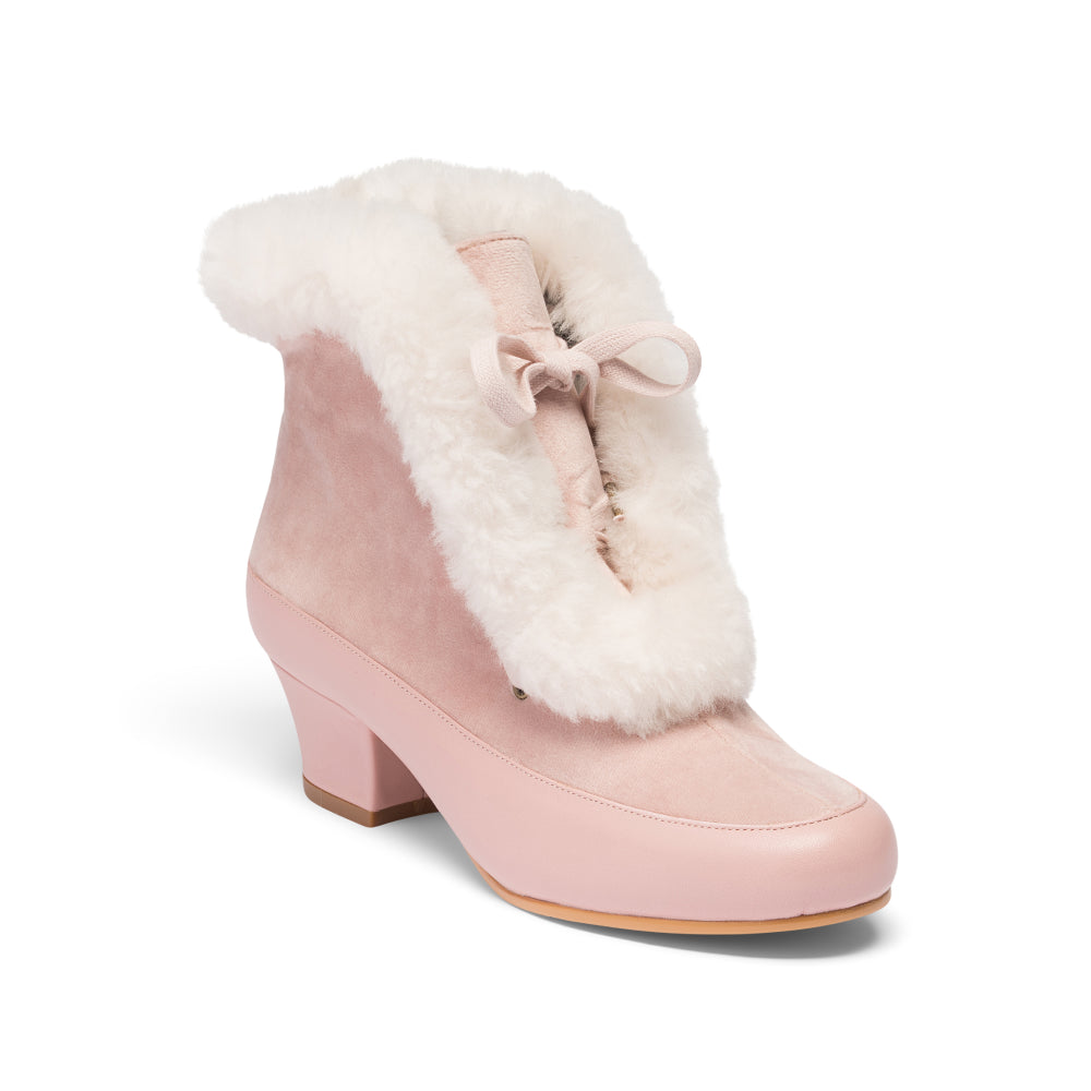 Alpen Retro Winter Booties (Candy Pink/Ivory)