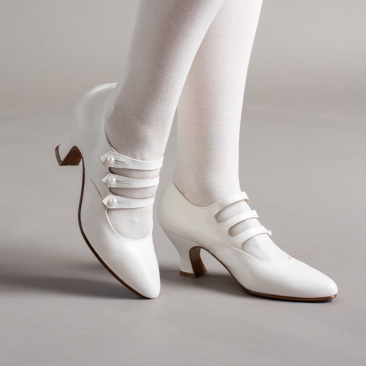 Bellatrix Edwardian Shoes (Soft Ivory)