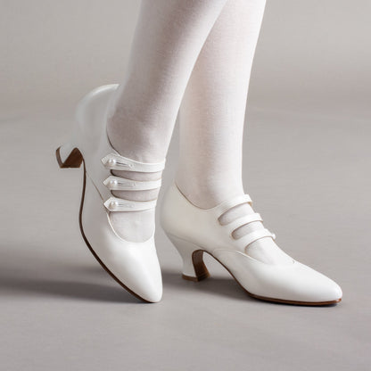 Bellatrix Edwardian Shoes (Soft Ivory)