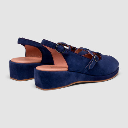 Betty Vintage Sandals (Navy Blue Suede)