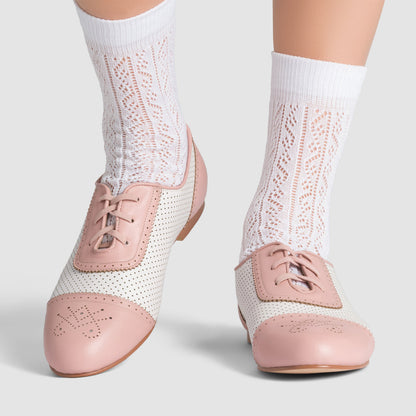 Beverly Sporting Flats (Pink/Soft White)