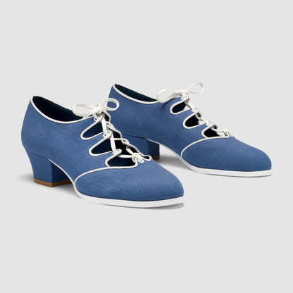 Clementine Vintage Ghillie Shoes Wide (Denim/Ivory)