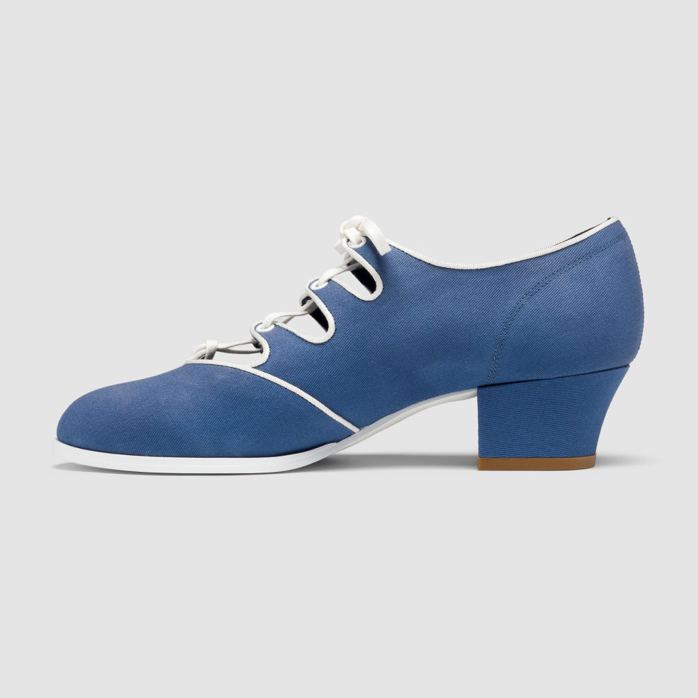 Clementine Vintage Ghillie Shoes Wide (Denim/Ivory)