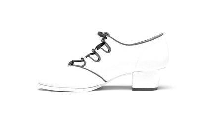 Clementine Vintage Ghillie Shoes (Ivory/Red)