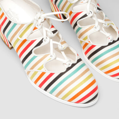 Clementine Vintage Ghillie Shoes (Multi-Stripe)