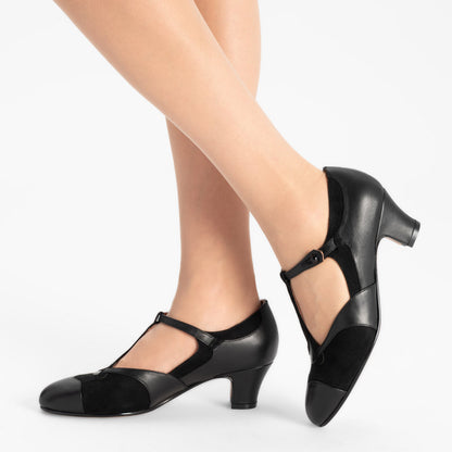 Doris 1920s Pumps Wide (Black)