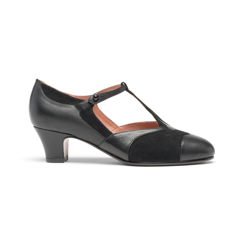 Doris 1920s Pumps Wide (Black)
