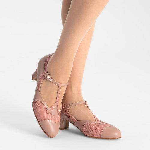 Doris 1920s Pumps (Blush Pink)