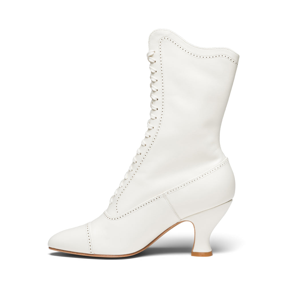Edith Edwardian Boots Wide (Cream)