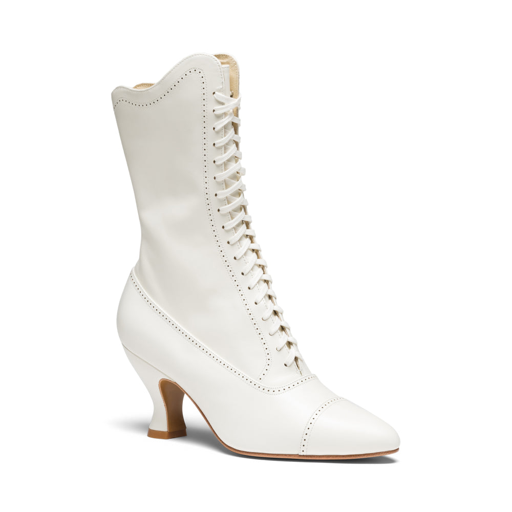 Edith Edwardian Boots Wide (Cream)