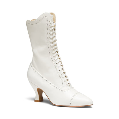 Edith Edwardian Boots Wide (Cream)