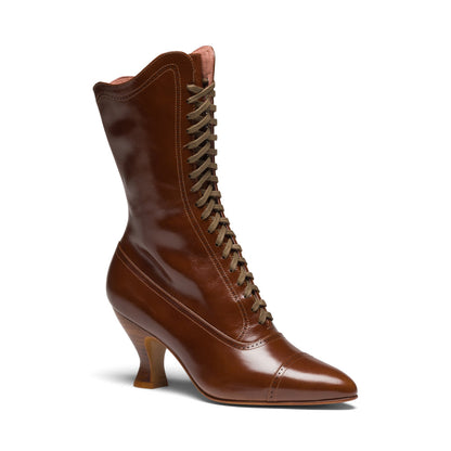 Edith Edwardian Boots Wide (Walnut)