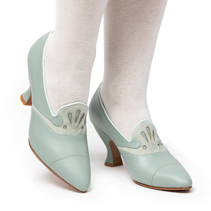 Elsie Edwardian Pumps (Seafoam)