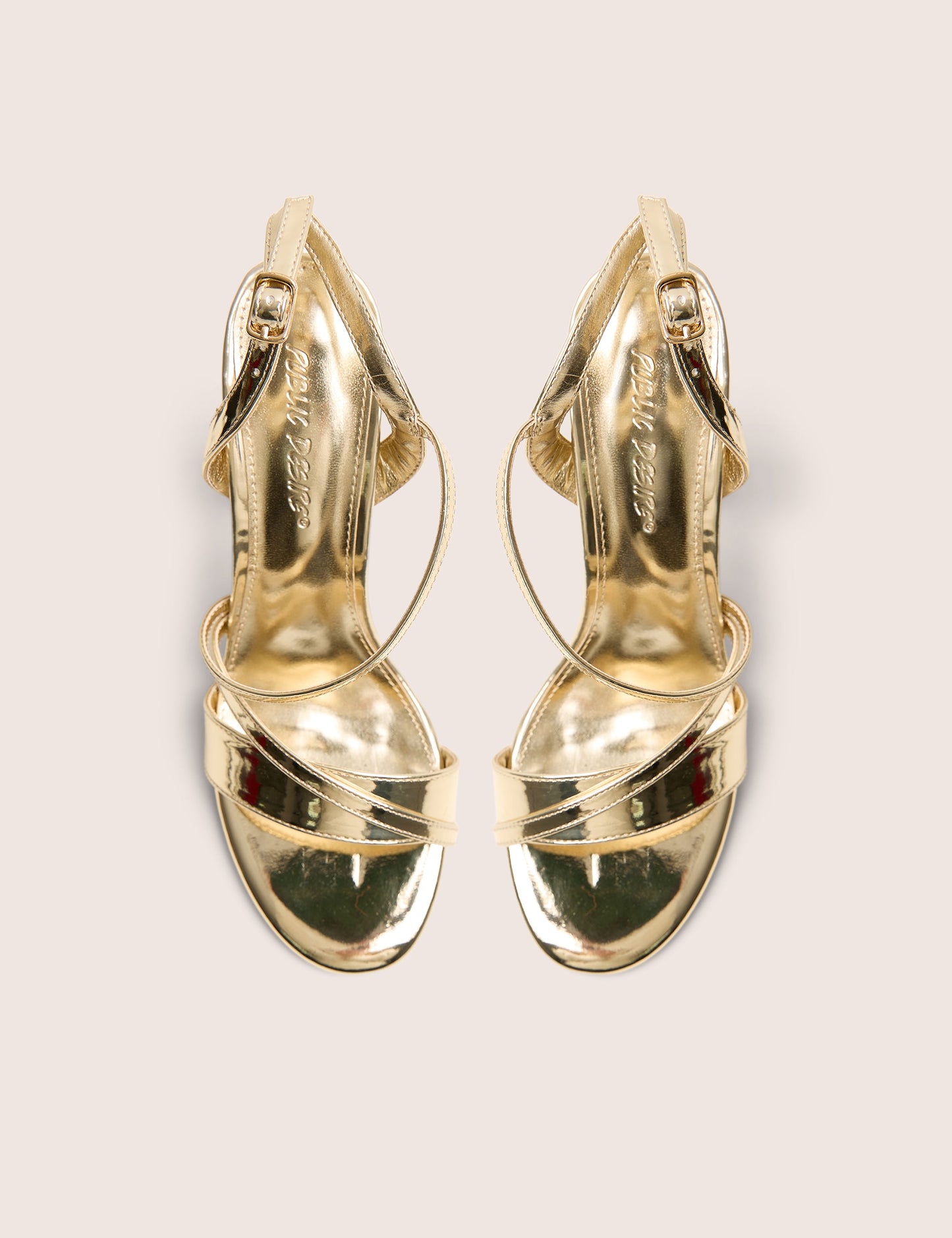 Grove Gold Metallic Round Toe Block Heels