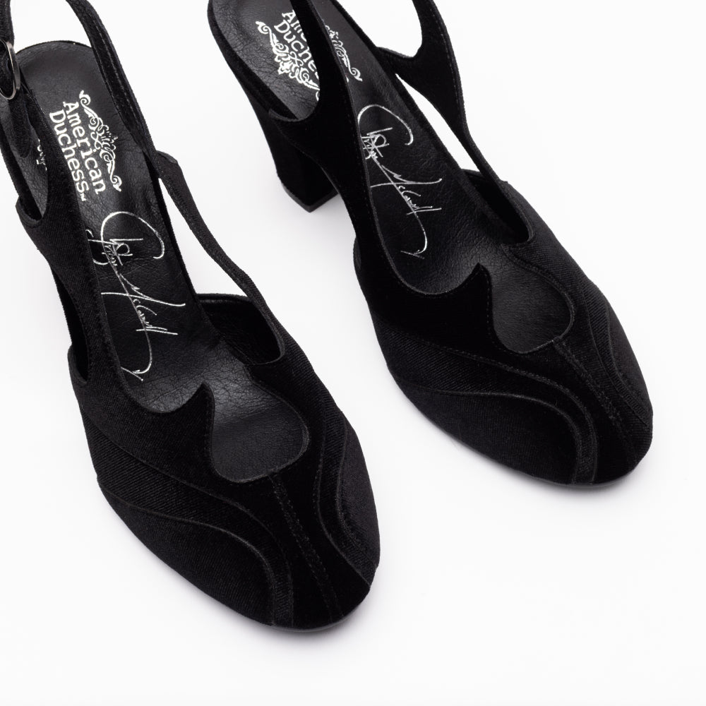 Kathryn Vintage Slingbacks (Dark Shadow)