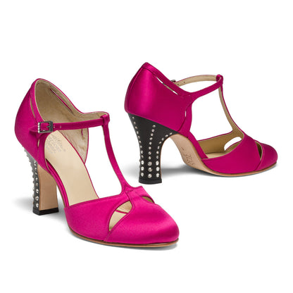 Marigold Rhinestone 1920s Pumps (Magenta)