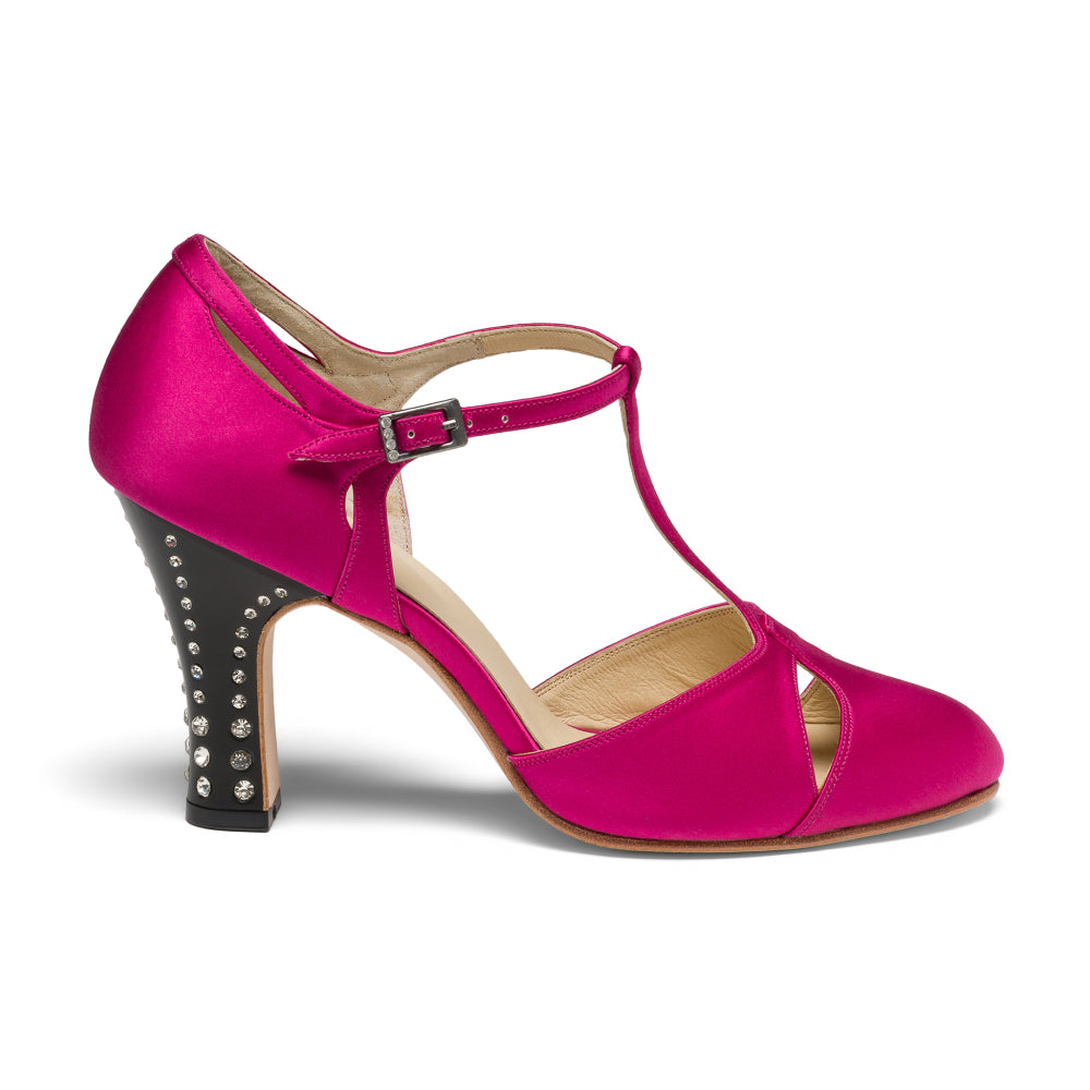 Marigold Rhinestone 1920s Pumps (Magenta)