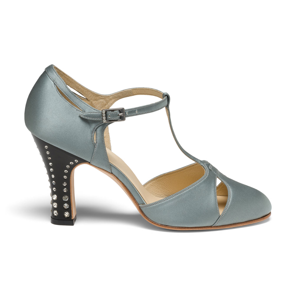 Marigold Rhinestone 1920s Pumps (Sea Green)