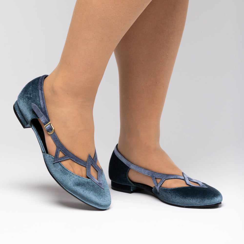 Mildred Vintage Flats (Twilight Blue)