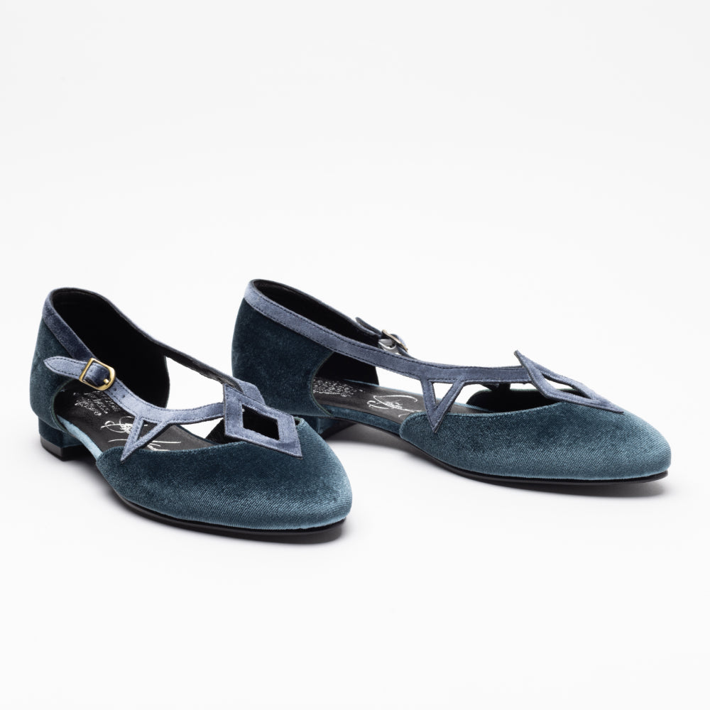 Mildred Vintage Flats (Twilight Blue)