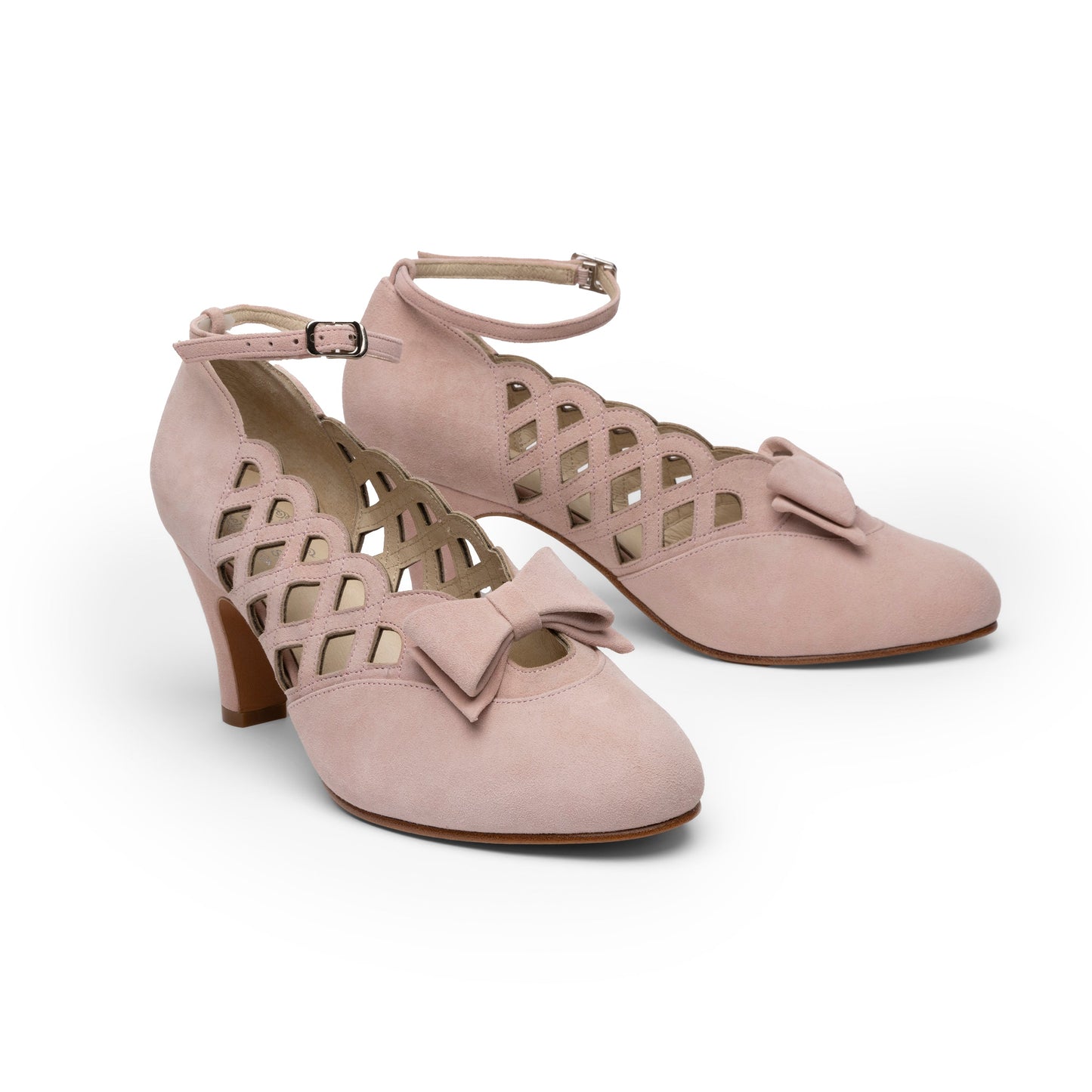 Jessie Vintage Pumps Wide (Pink Suede)