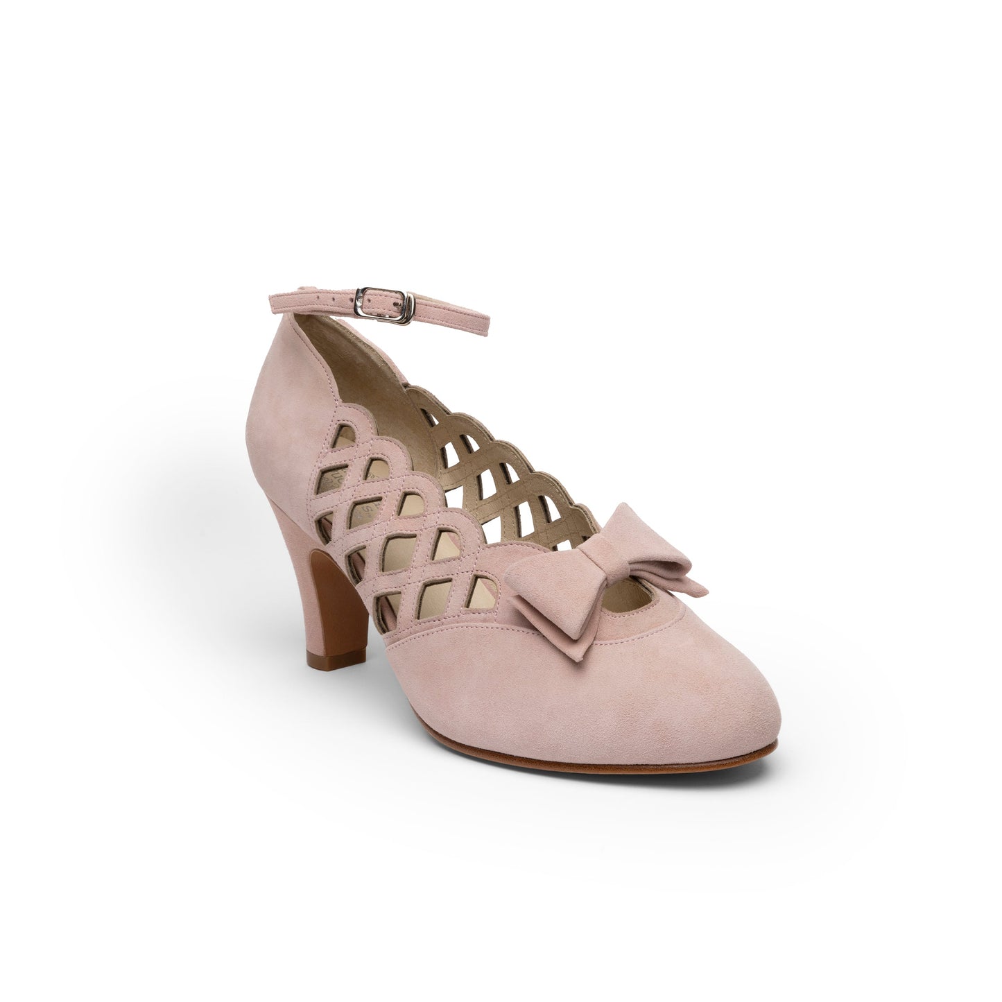 Jessie Vintage Pumps (Pink Suede)