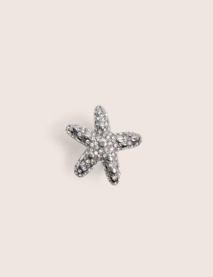 Diamante Starfish Ring in Silver