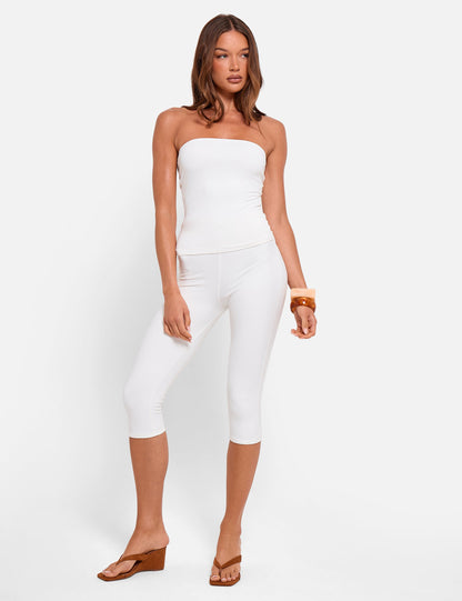 Bandeau Luxe Slinky Top White