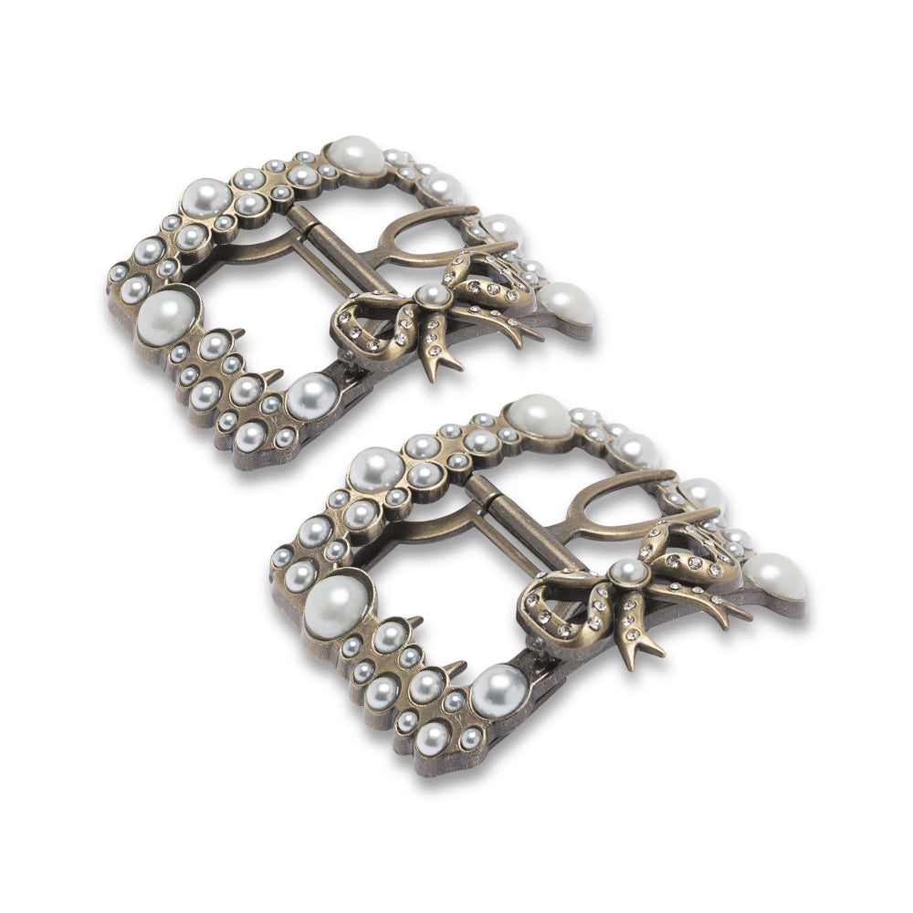 Pearl Buckles (Antique Gold)