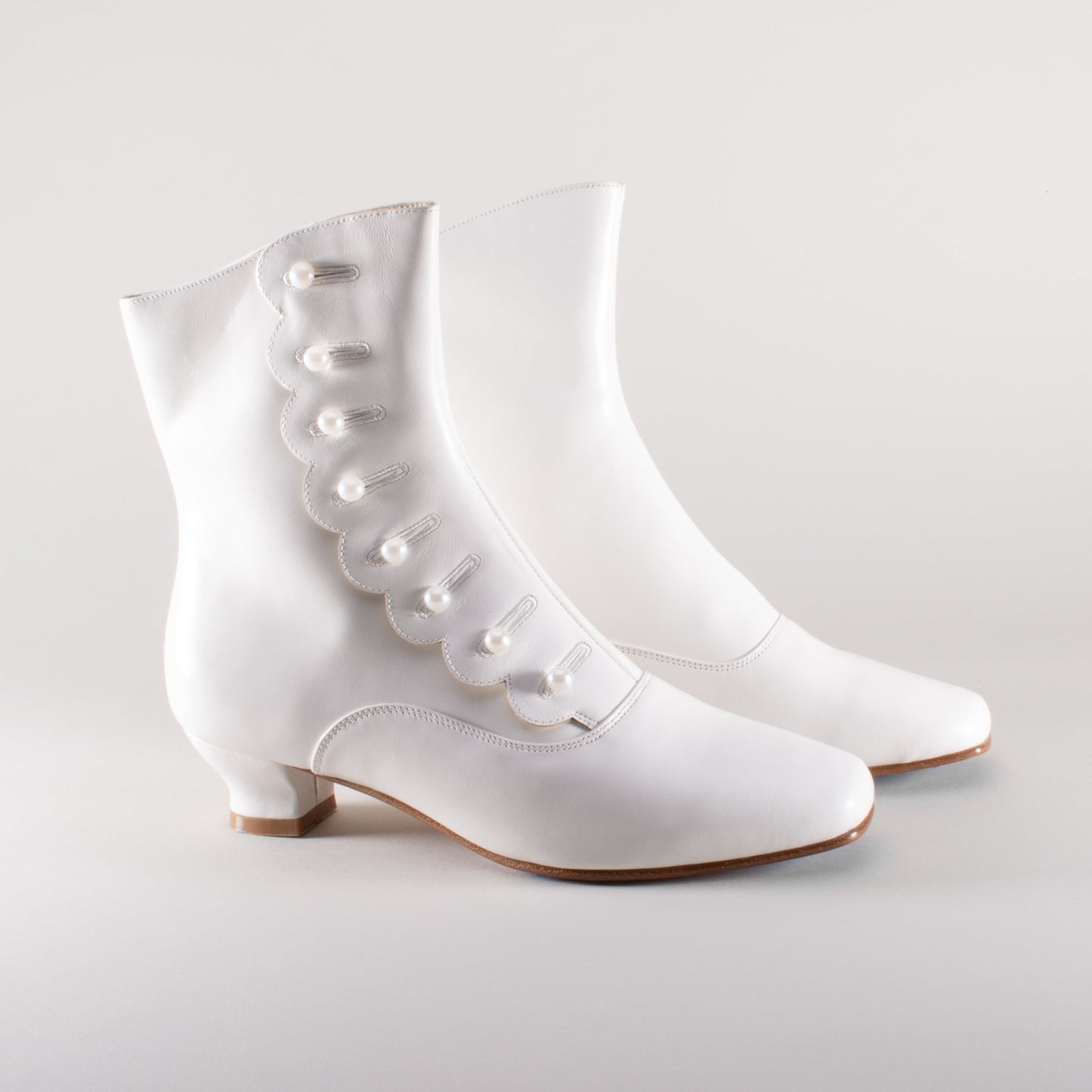 Renoir Victorian Button Boots (Soft Ivory)