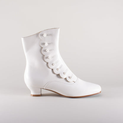 Renoir Victorian Button Boots (Soft Ivory)