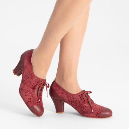 Rita Vintage Oxfords (Garnet Red)